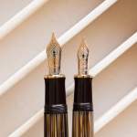 Pelikan M400 vs M800 brown tortoise nib comparison