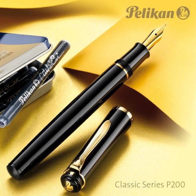 Classical Metal Fountain Pens, Black Fountain Pen with Ink Refill