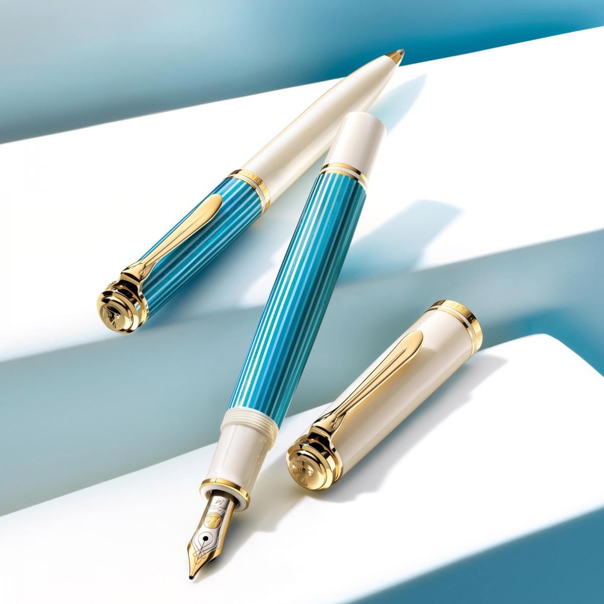 Pelikan M600 Special Edition Fountain Pen – Turquoise-White – The Nibsmith