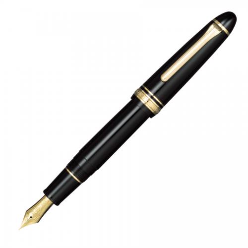 sailor-1911l-black-gold-trim-fountain-pen