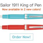 sailor king of pen royal tangerine fresca blue