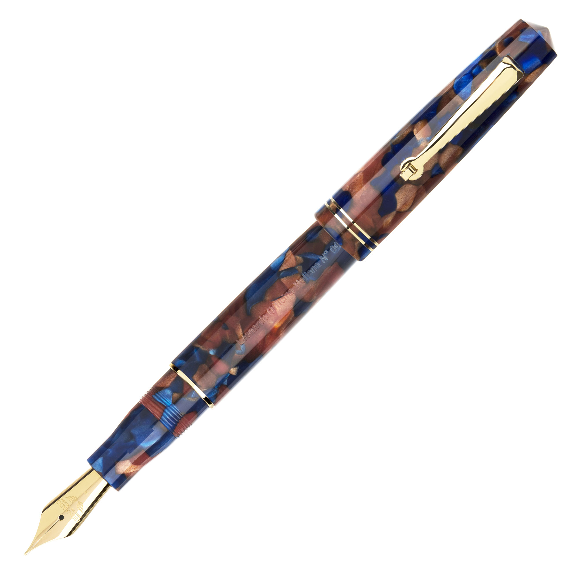 Leonardo Momento Zero Fountain Pen – Pietra Marina, Gold Trim – The ...