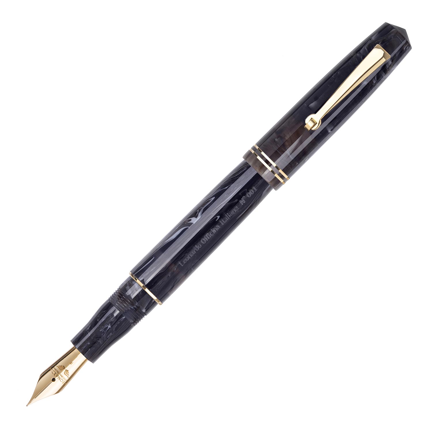 Leonardo Momento Zero Fountain Pen – Dark Horn, Gold Trim – The Nibsmith