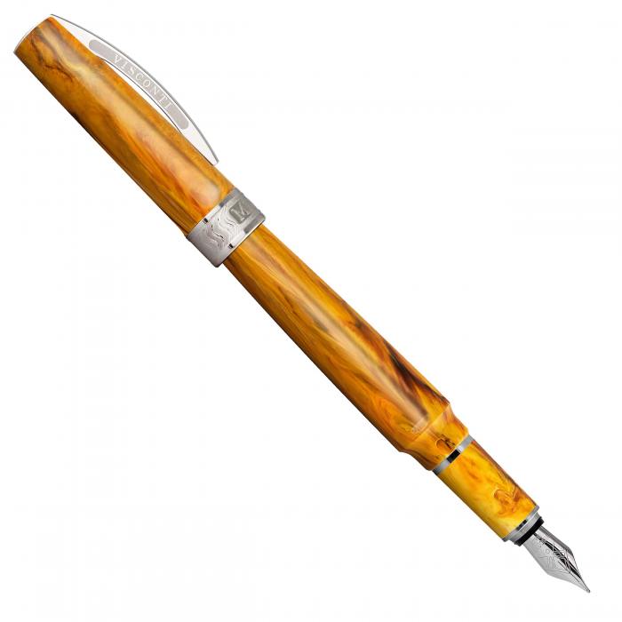 Visconti-MIRAGE-Amber-Fountain-Pen-posted-Nibsmith