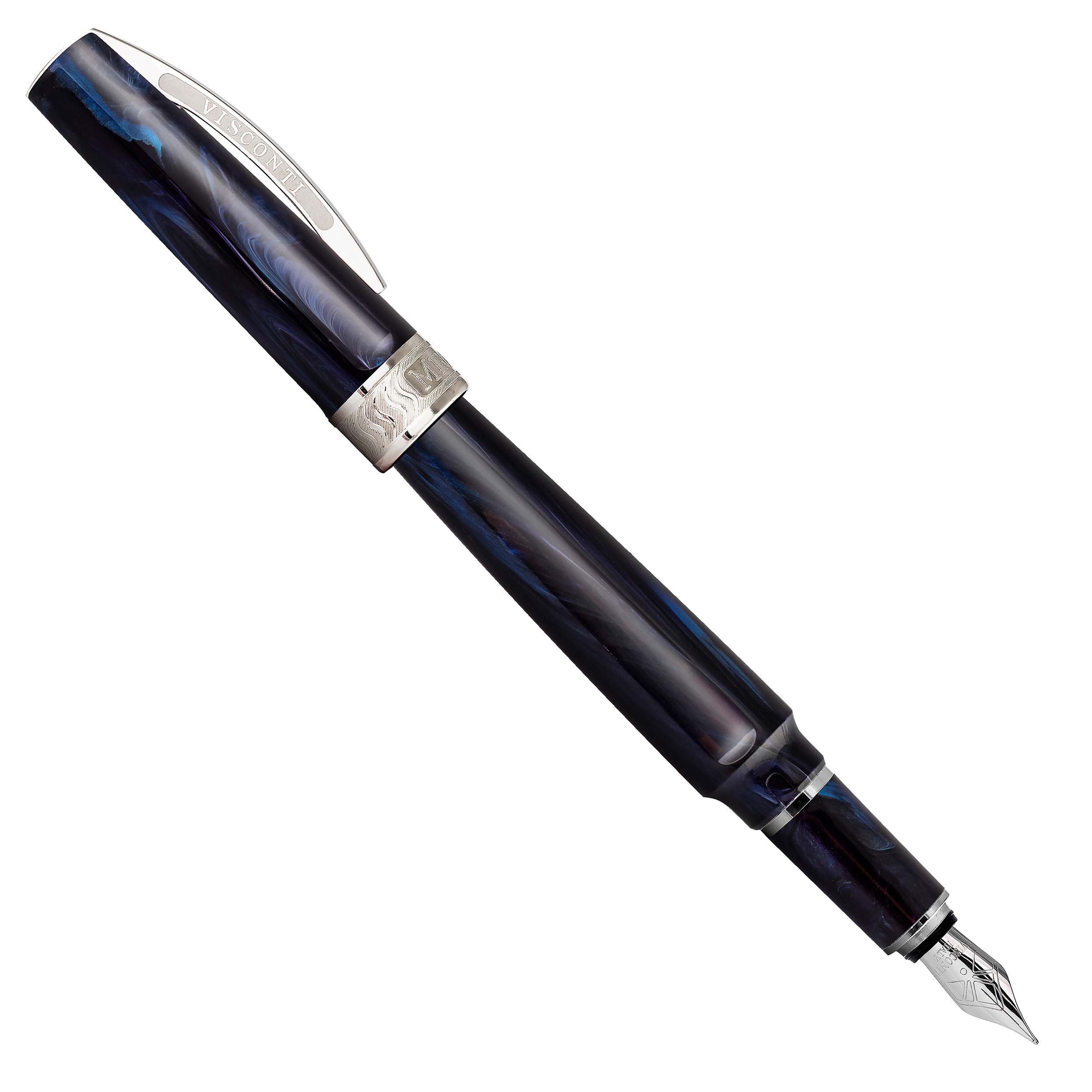 Blu notte Penna stilografica con pennino medio in acciaio Visconti Mirage colore 