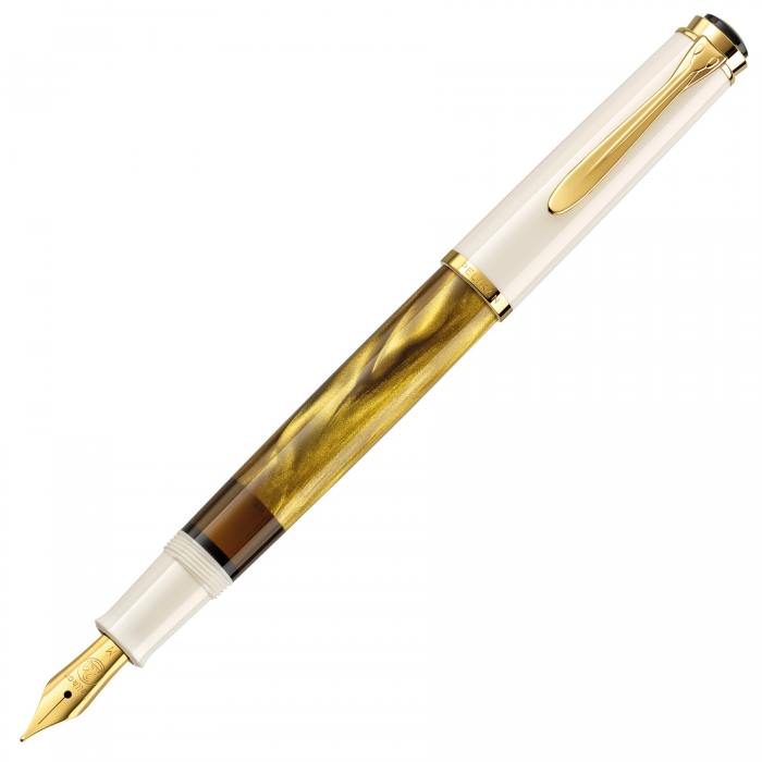 Pelikan-Classic-M200-Gold-Marbled-fountain-pen-posted-nibsmith