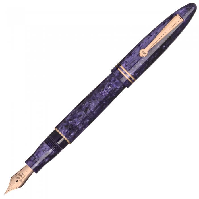 leonardo-furore-purple-rg-fountain-pen-posted-nibsmith
