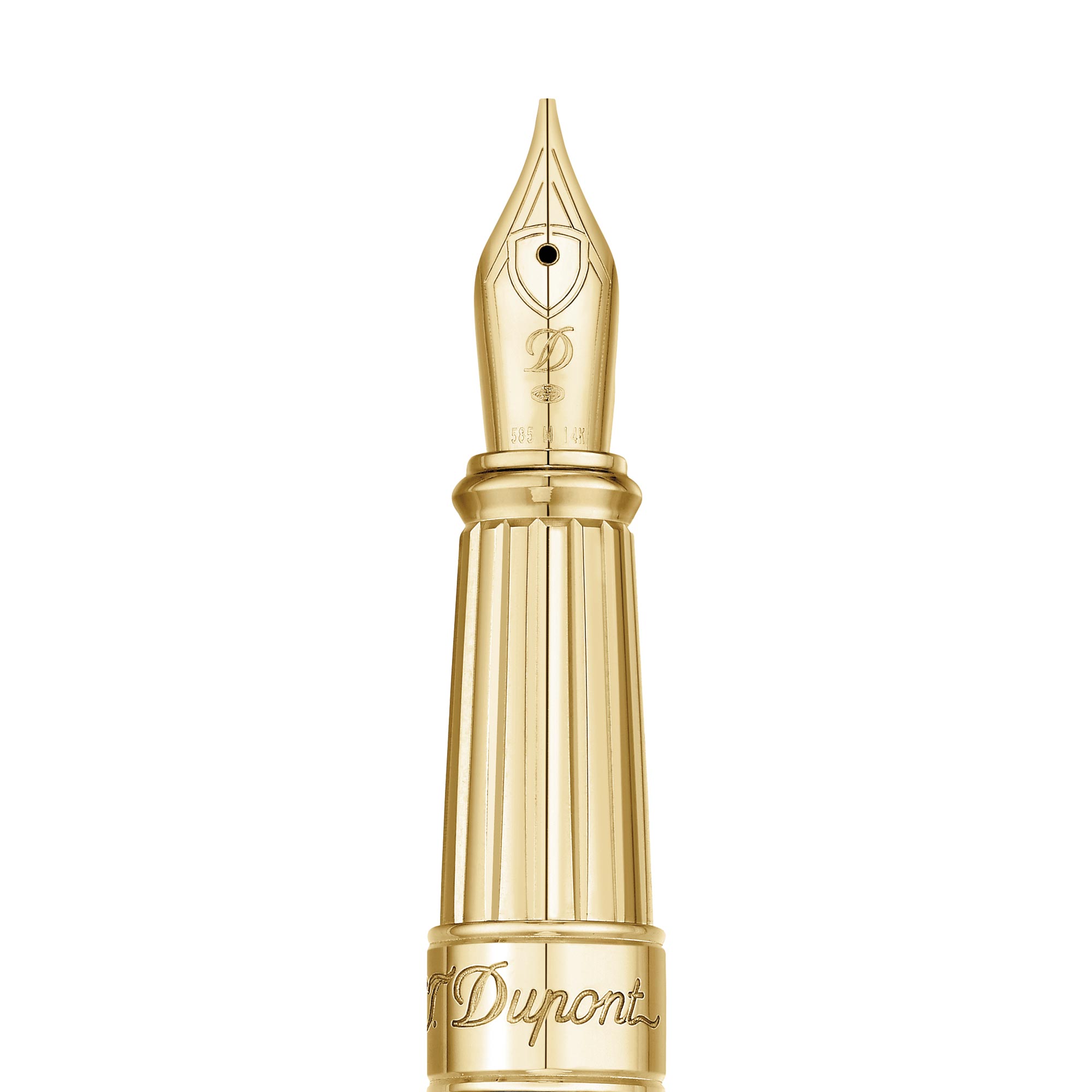 S.T. Dupont Line D Diamond Guilloche Large Fountain Pen - Ruby, Gold Trim -  US Exclusive