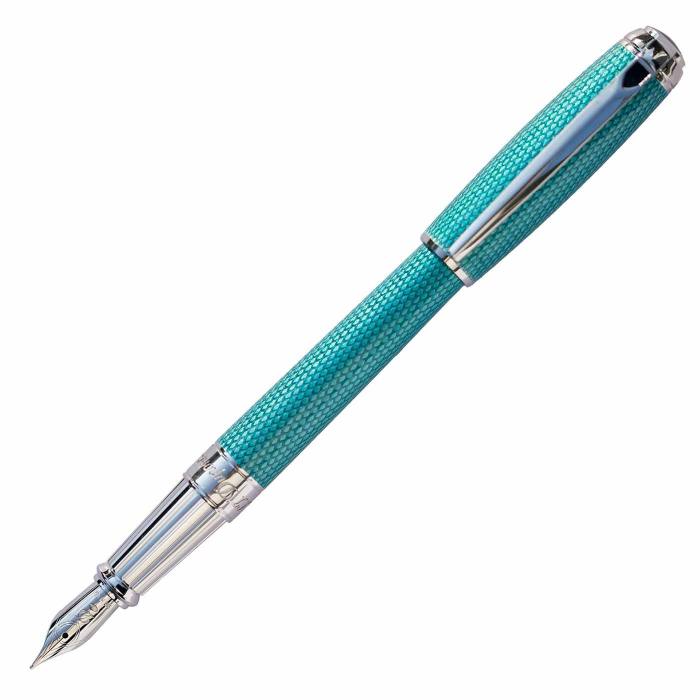 st-dupont-diamond-guilloche-aquamarine-fountain-pen-posted-nibsmith