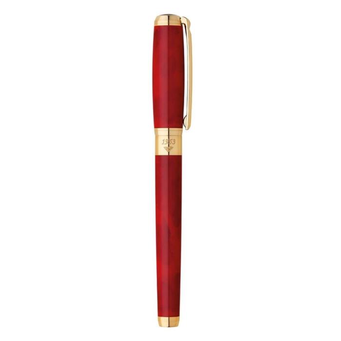 410710-S-T-Dupont-D-Line-Fountain-Pen-Atelier-Red-Gold-capped-nibsmith