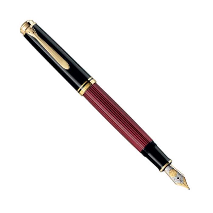 Pelikan-800-Black-Red-fountain-pen-posted-nibsmith