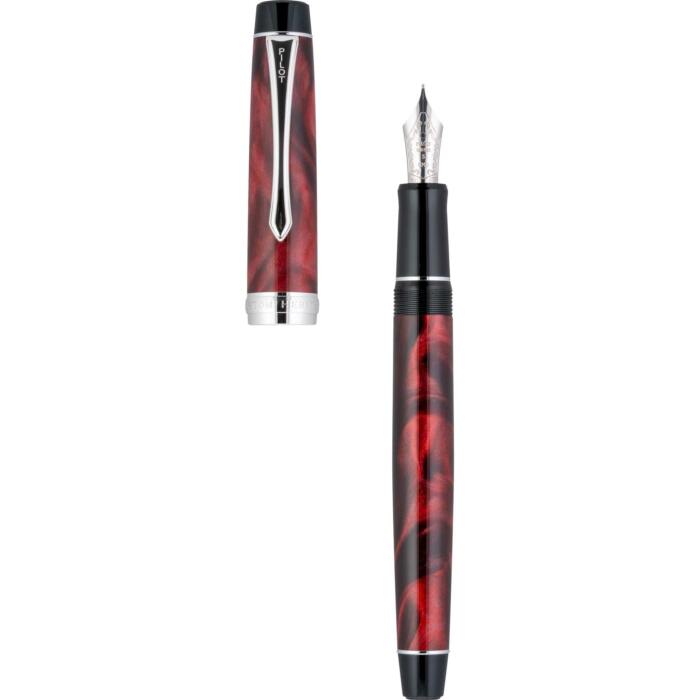 Pilot-Custom-Heritage-SE-Marble-Red-fountain-pen-uncappped-nibsmith