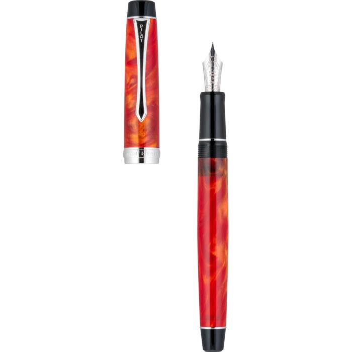 Pilot-Custom-Heritage-SE-Marble-orange-fountain-pen-cappped-nibsmith2
