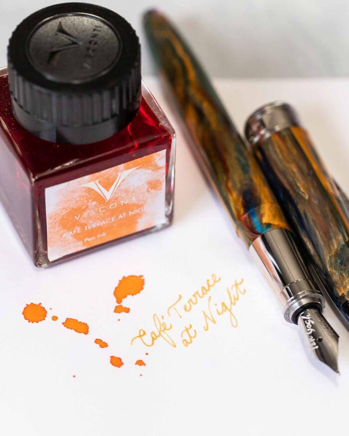 Visconti-Van-Gogh-Ink-Collection-Cafe-Terrace-Orange-INKVG-30ML58-writing-sample-nibsmith