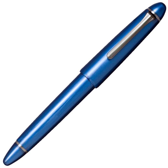Sailor-1911-Large-Ringless-Simply-Metallic-fountain-pen-Simply-Blue-capped-nibsmith