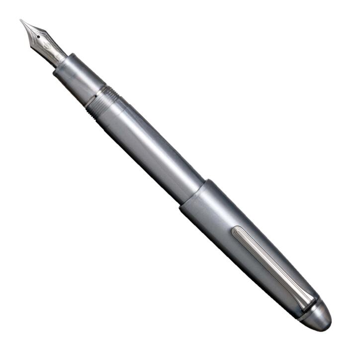 Sailor-1911-Large-Ringless-Simply-Metallic-fountain-pen-Simply-Gray-posted-nibsmith