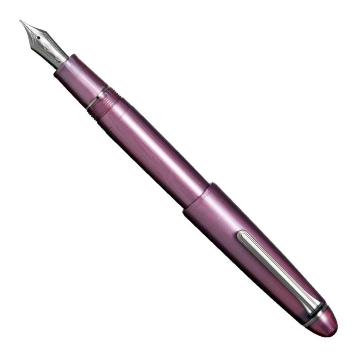 Sailor-1911-Large-Ringless-Simply-Metallic-fountain-pen-Simply-Red-posted-nibsmith