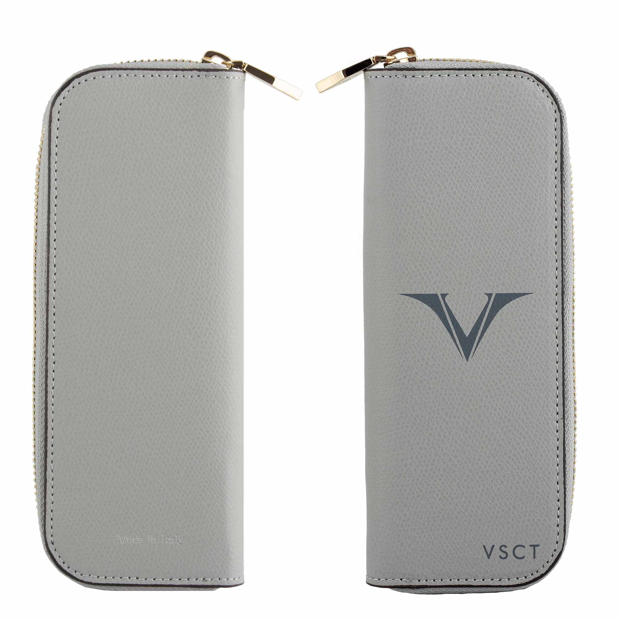 Visconti Dreamtouch Leather and Silk Silver Pen Cases in 1, 2, 3, 6 and 12.  - Chatterley