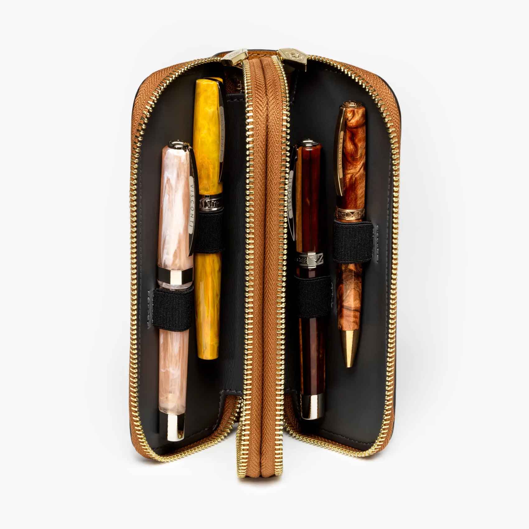 High Quality Leather Pencil Case Fountain Pen Case / Bag for Single Pens -  Coffee Pen Holder / Pouch