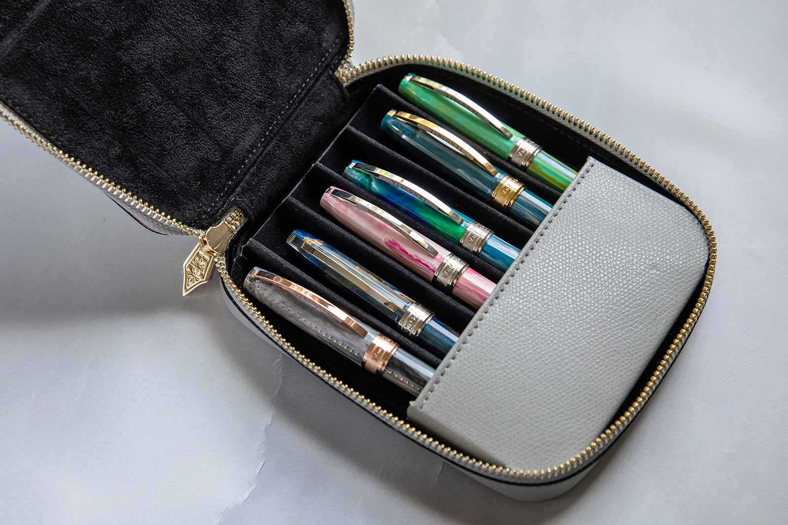 Visconti VSCT Leather Collection – 6 Pen Zippered Case – The Nibsmith