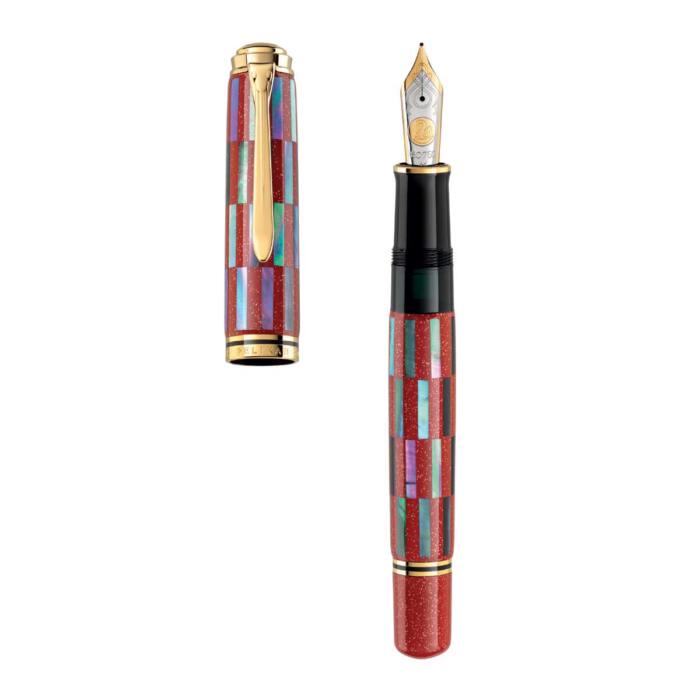 Pelikan-M1000-Raden-Red-Infinity-Limited-Edition-fountain-pen-uncapped-nibsmith
