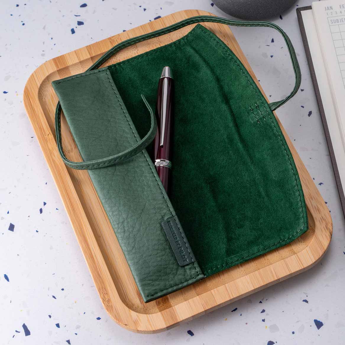Pilot Pensemble Leather Roll Pen Case – 1 Pen – Green – The Nibsmith