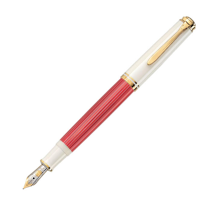 Pelikan-m600-Red-White-fountain-pen-posted-nibsmith