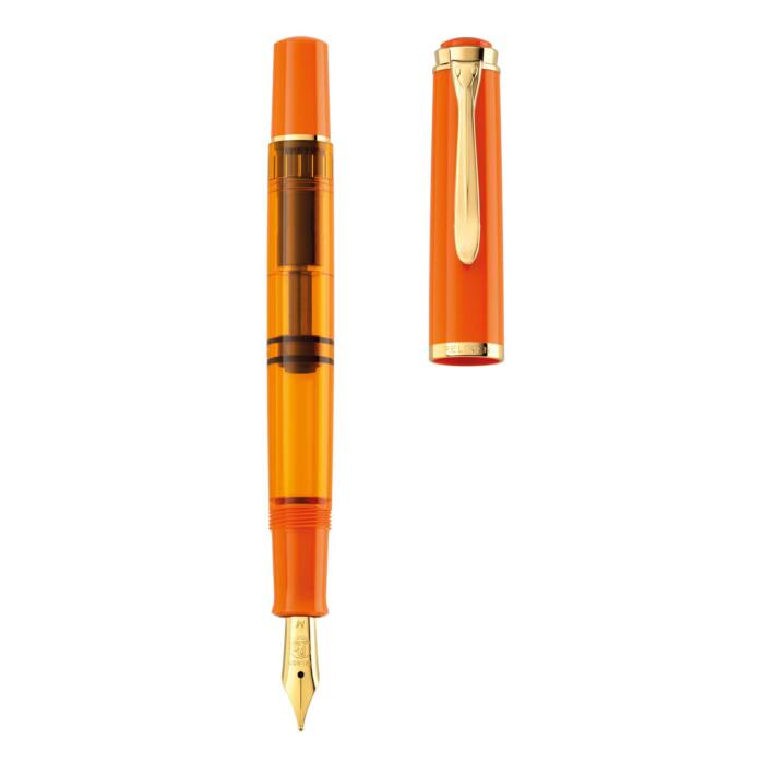 Pelikan-Fountain-pen-Special-Edition-Classic-M200-Orange-Delight-uncapped-nibsmith