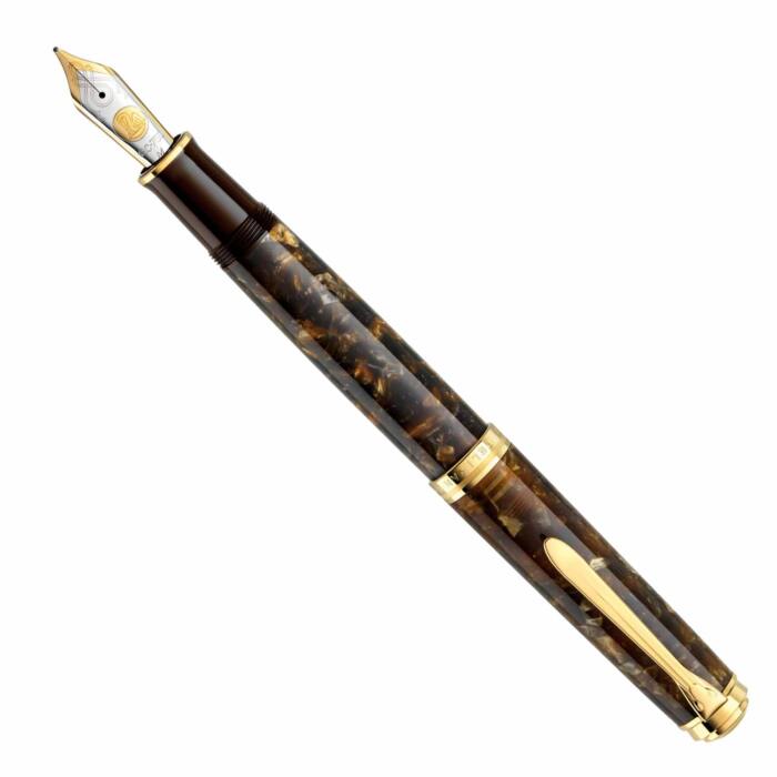 Pelikan-M1000-Renaissance-Brown-fountain-pen-posted-nibsmith