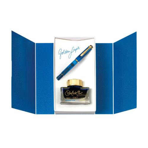 Pelikan-M200-Golden-Lapis-foutnain-pen-gift-set-nibsmith