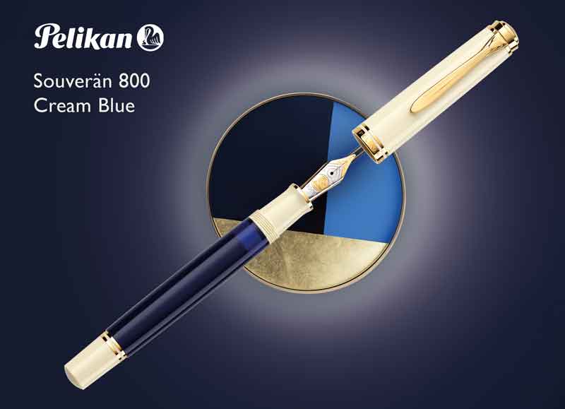 Pelikan M800 Fountain Pen – Special Edition – Cream Blue