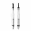 Omas-Ogive-demonstrator-fountain-pens-black-trim-uncapped-nibsmith