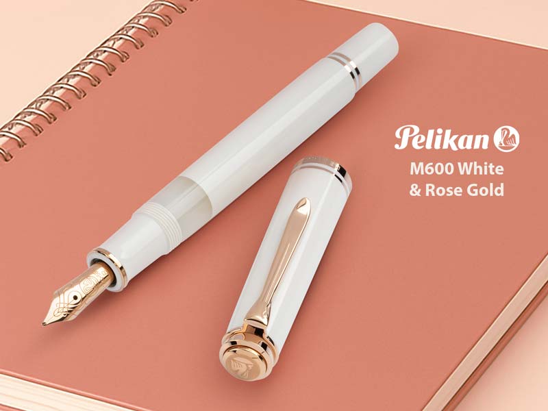 Pelikan-M600-white-and-rose-gold-fountain-pen-800x600-nibsmith